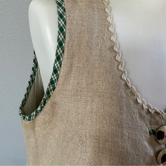 Vintage folklore prairie linen Berwin & Wolff linen tank maxi dress Sz 40 - Picture 3 of 6